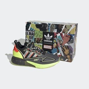 MEN'S adidas ZX 2K Boost x Marvel Stark Industries Black Solar Yellow H02559